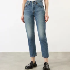 Outlet 501® High-Rise Straight Leg Cropped Jeans Women Denim