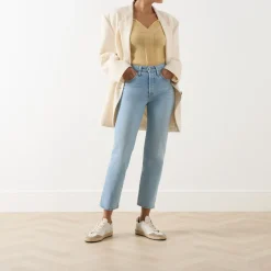New 501® High-Rise Straight Leg Cropped Jeans Women Denim