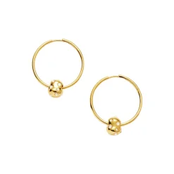 Abacus Nugget Charm Medium Hoop Earrings Women Earrings