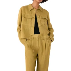 Abby Linen Casual Jacket Women Coats & Jackets