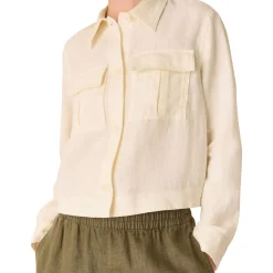 Abby Linen Patch Pocket Overshirt Women Coats & Jackets
