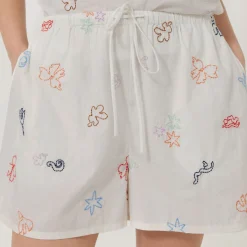 Sale Abstract Embroidered Cami & Shorts Pyjama Set Women Sleepwear