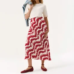 Sale Abstract Floral Wave Skirt Women Skirts