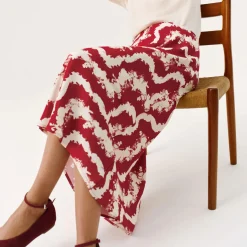 Sale Abstract Floral Wave Skirt Women Skirts