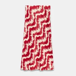 Sale Abstract Floral Wave Skirt Women Skirts