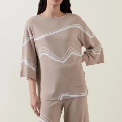 Sale Abstract Jacquard Knit Sweater Women Sweaters & Cardigans