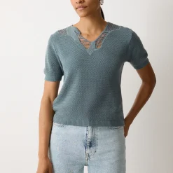 Discount Abstract Lace Knit Sweater Women Sweaters & Cardigans