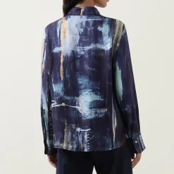 Online Abstract Patterned Shirt Women Tops