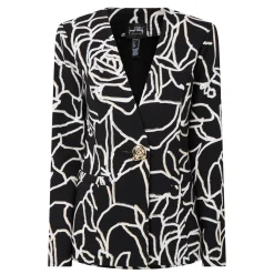 Sale Abstract Patterned Single-Breasted Blazer Women Coats & Jackets