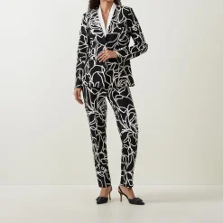 Sale Abstract Patterned Single-Breasted Blazer Women Coats & Jackets