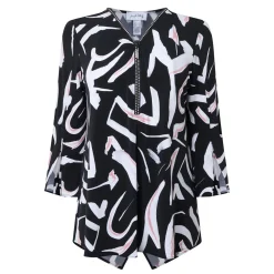 Outlet Abstract Print Blouse Women Tops