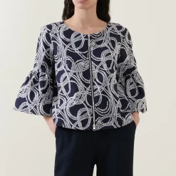 Online Abstract Print Jacket Women Coats & Jackets
