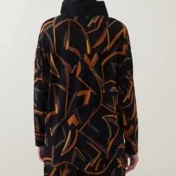New Abstract Print Long-Sleeved Top Women Tops