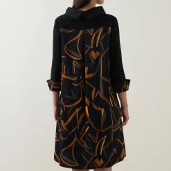 Online Abstract Print Mini Dress Women Dresses