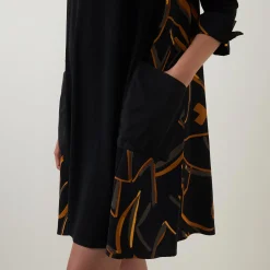 Online Abstract Print Mini Dress Women Dresses