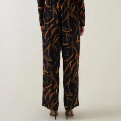 Online Abstract Print Straight Leg Trousers Women Trousers & Shorts