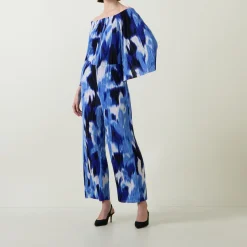 Outlet Abstract Print Wide Leg Trousers Women Trousers & Shorts
