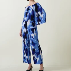 Outlet Abstract Print Wide Leg Trousers Women Trousers & Shorts