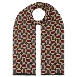 Outlet Abstract Printed Frayed Scarf Women Scarves
