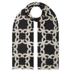 Outlet Abstract Printed Frayed Scarf Women Scarves