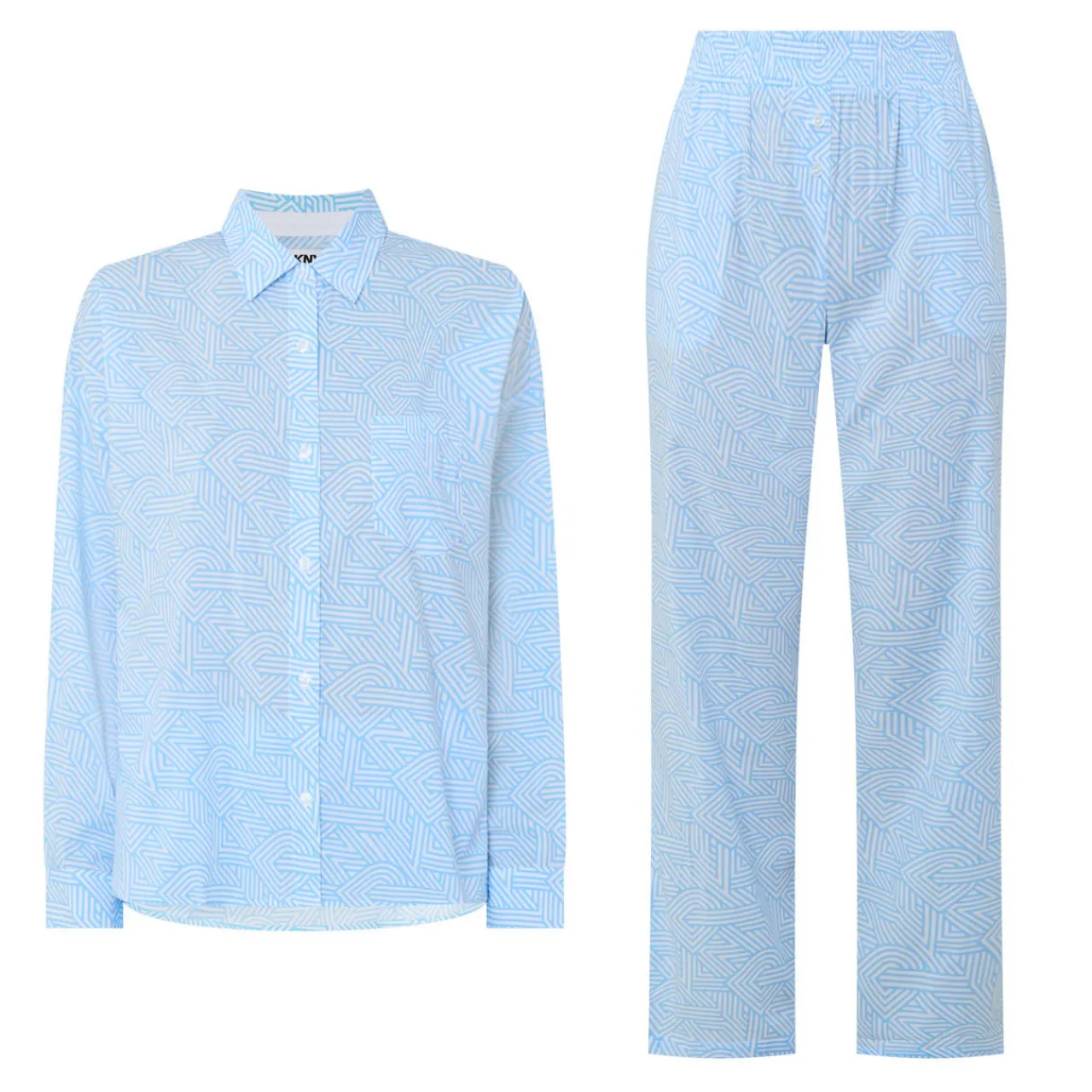 New Abstract Printed Pyjama Set Women Sleepwear