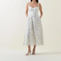 Best Adaline Floral Eyelet Flared Dress Women Dresses
