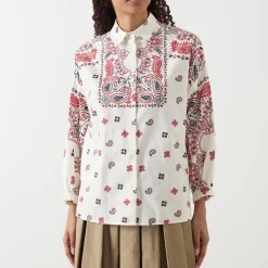 Adda Paisley Single Cuff Shirt Women Tops