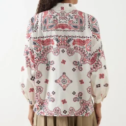 Adda Paisley Single Cuff Shirt Women Tops