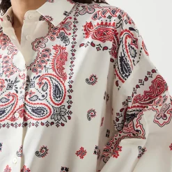 Adda Paisley Single Cuff Shirt Women Tops