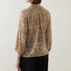 Clearance Addison Tonal Dotted Blouse Women Tops