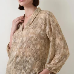 Clearance Addison Tonal Dotted Blouse Women Tops