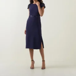Online Adeline Sequin-Sleeve Pencil Dress Women Dresses
