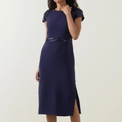 Online Adeline Sequin-Sleeve Pencil Dress Women Dresses