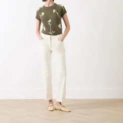Hot Adorni Mid-Rise Straight Leg Chinos Women Trousers & Shorts