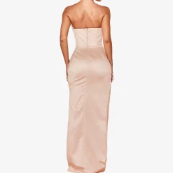 Hot Adrienne Satin Strapless Corset Gown Women Dresses