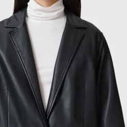 Aire Leather Coat Women Coats & Jackets