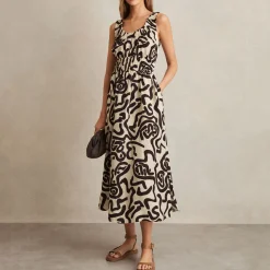 Online Akari Printed Shirred Dress Women Dresses