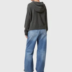 Hot Aki Crossover High Rise Wide Leg Jeans Women Denim