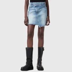 Outlet Aki Crossover High-Rise Mini Denim Skirt Women Skirts