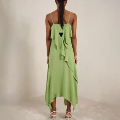 Hot Alba Ruffle Detail Flared Dress Women Dresses