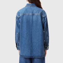Clearance Alba Studded Denim Shirt Women Tops