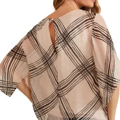 Aleena Check Silk Top Women Tops