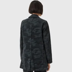 Sale Aleida Open Front Camouflage Denim Blazer Women Coats & Jackets