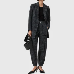 Sale Aleida Open Front Camouflage Denim Blazer Women Coats & Jackets