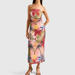 Best Alex Floral Ruched Off The Shoulder Dress Women Dresses