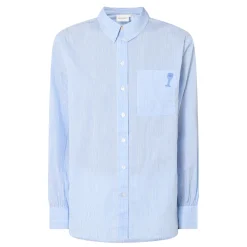 Alex Stripe Embroidered Shirt Women Tops