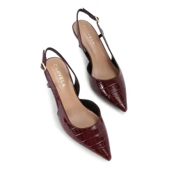 Hot Alina Croc Embossed Slingback Pumps Women Heels