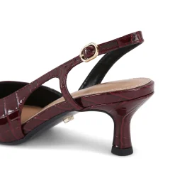 Hot Alina Croc Embossed Slingback Pumps Women Heels