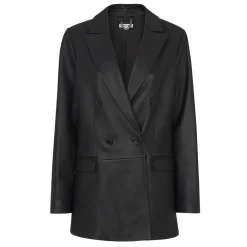 Best Aliza Double-Breasted Leather Blazer Women Coats & Jackets