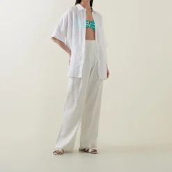 Sale Aloha Linen Shirt Women Tops